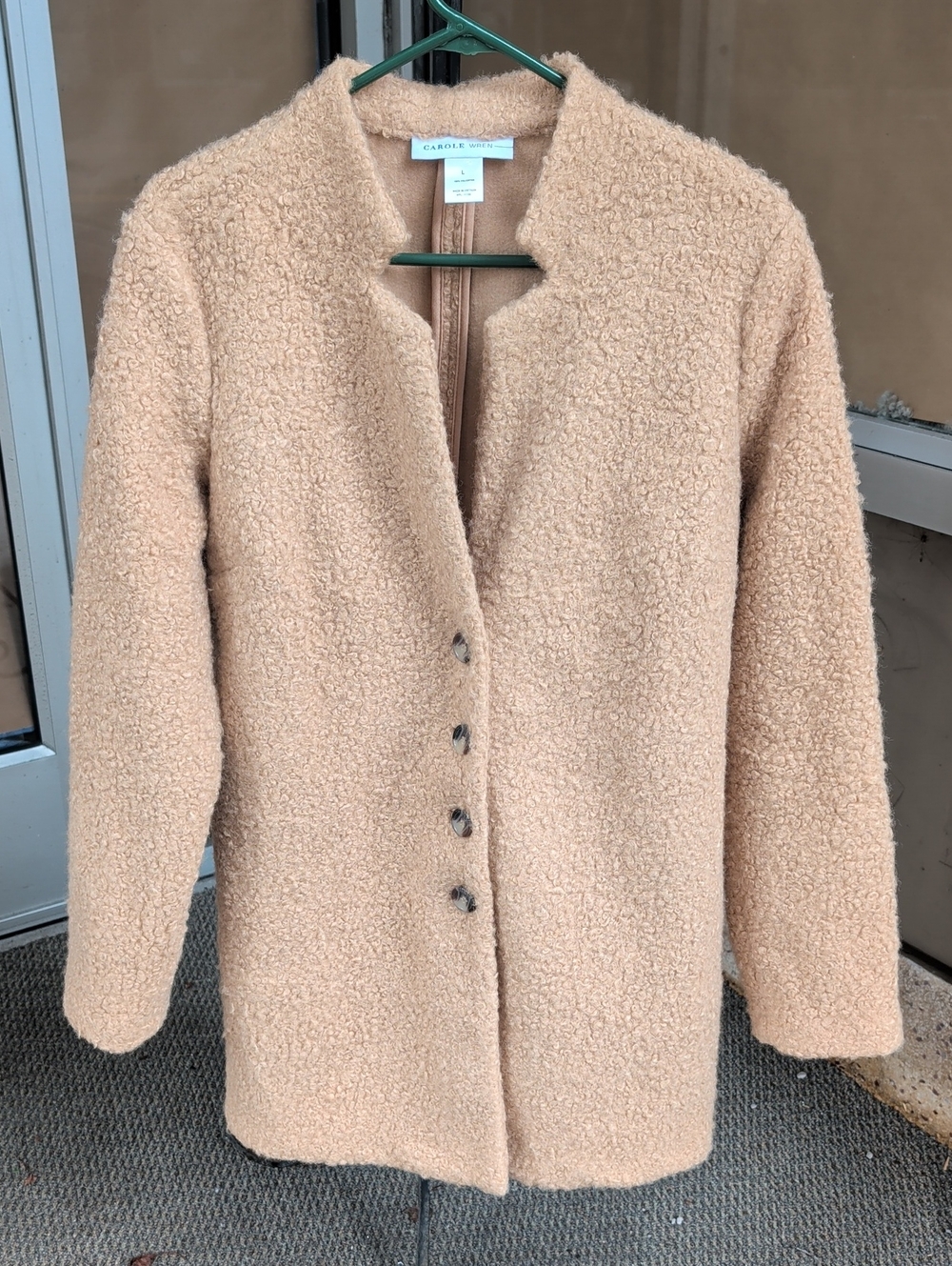 Carole Wren Tan Teddy Jacket with Button Front